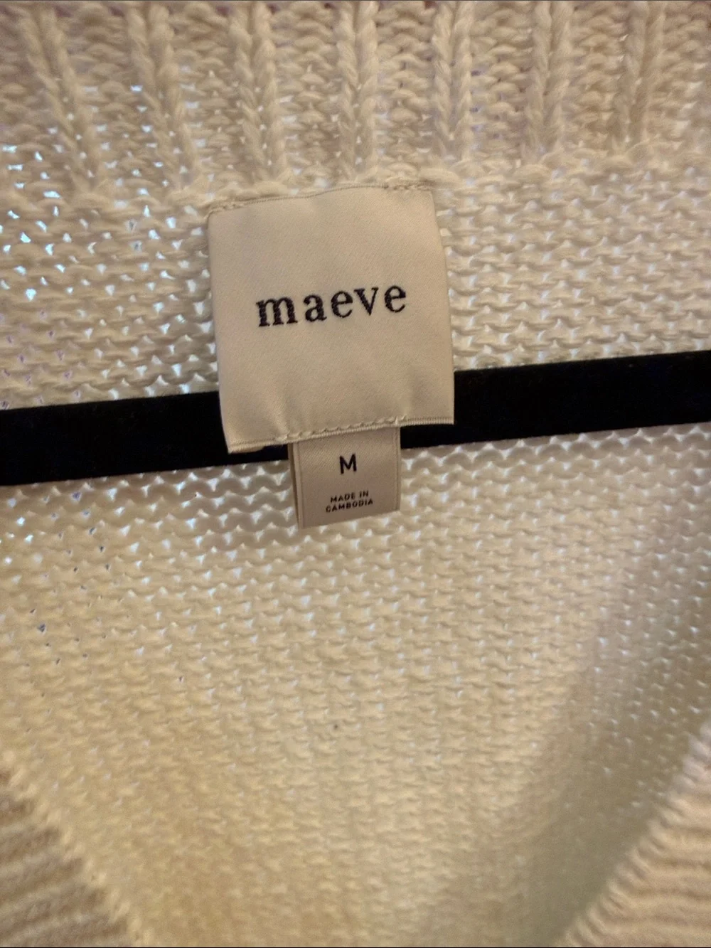 NWT- Maeve Cream V‑Neck Knit Sweater “catch of Day” sz M - Picture 6 of 6